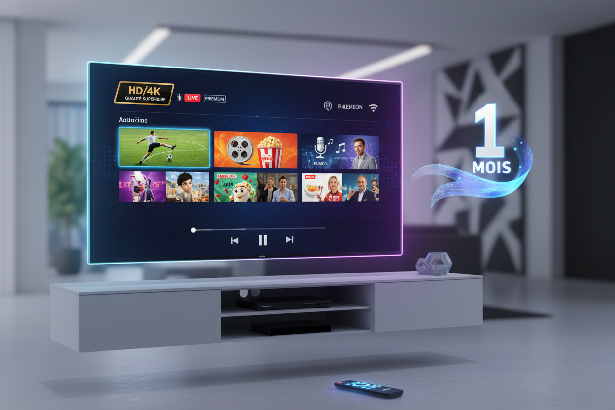 Abonnement IPTV Premium 1 Mois — 60 000 Chaînes 4K