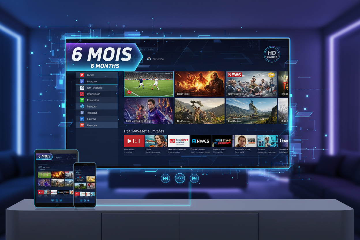 Abonnement IPTV Premium 6 Mois — 60 000 Chaînes 4K